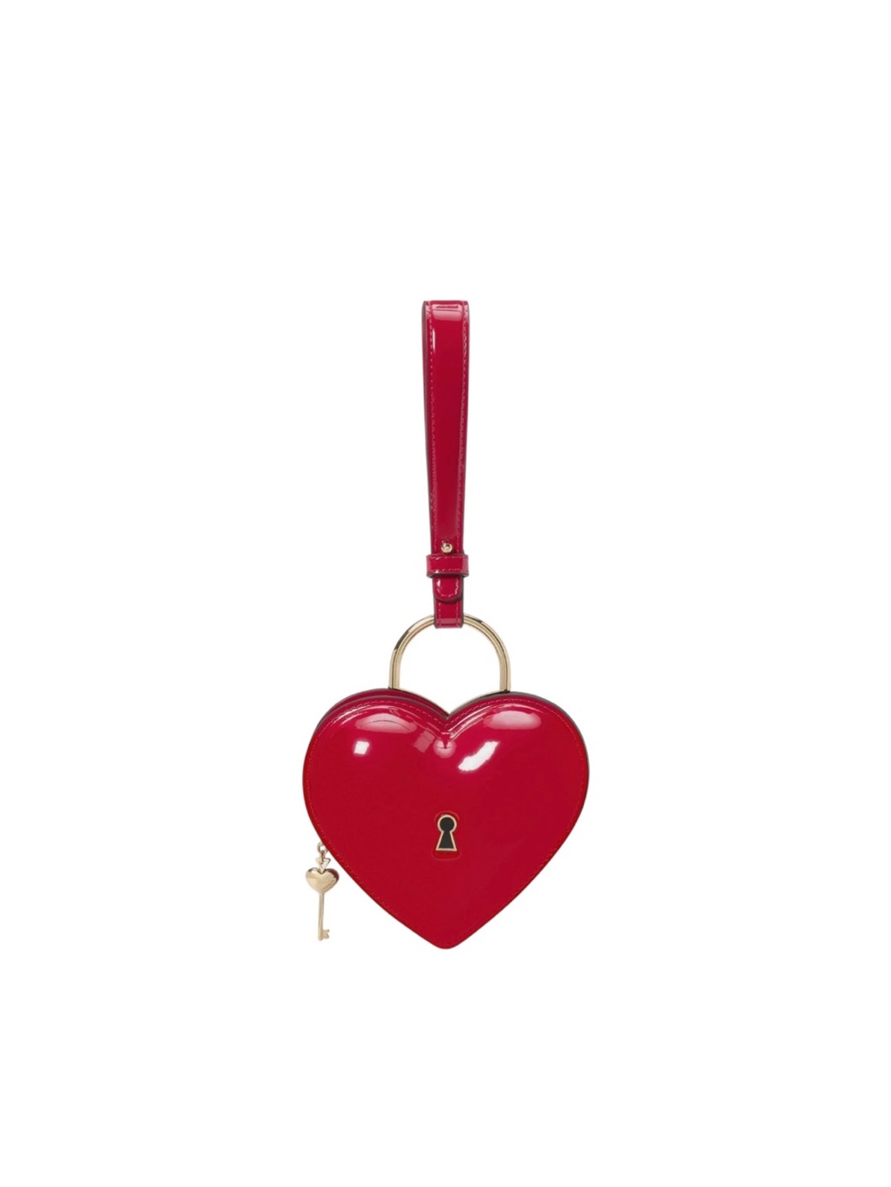 Kate Spade Heart-Shaped Wristlet Bag with Gold Key Charm. SOLD OUT IN STORES